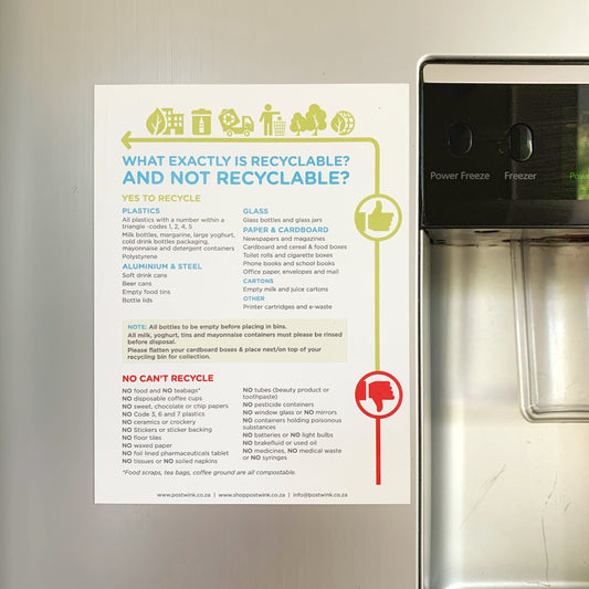 Fridge Magnet Recycling List