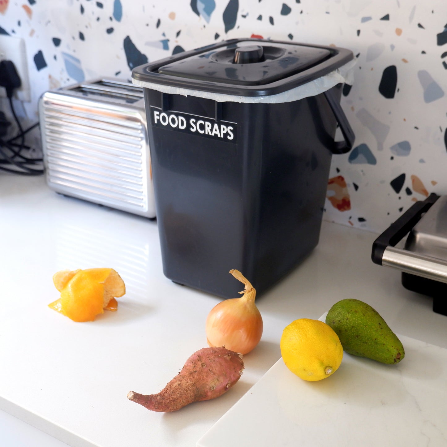 Composting Kitchen Caddy, Square