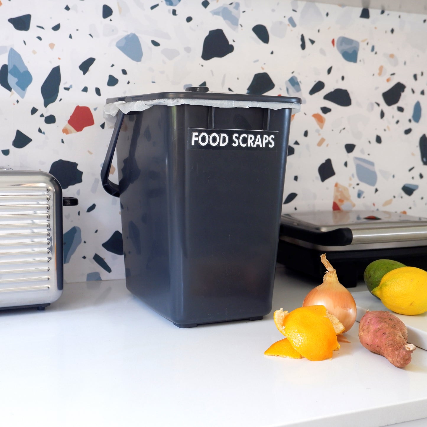 Composting Kitchen Caddy, Square
