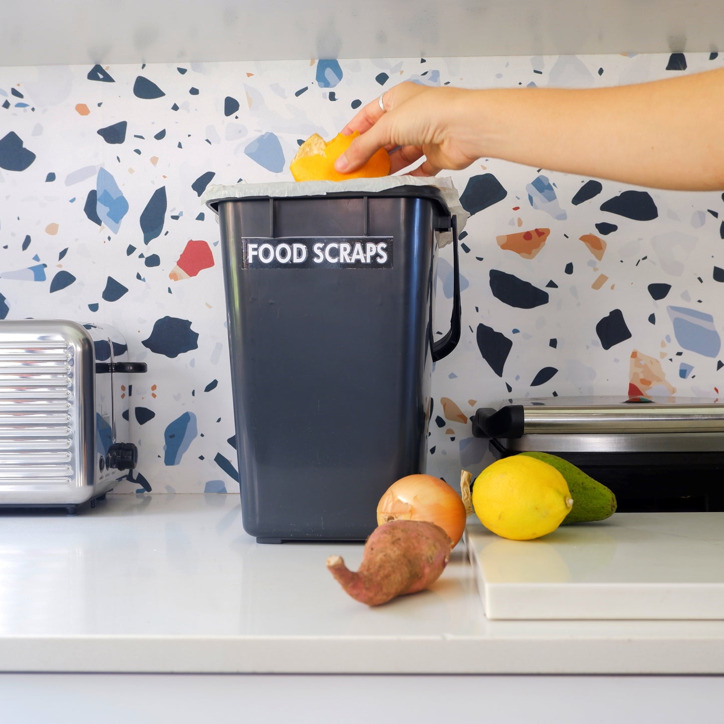 Composting Kitchen Caddy, Square
