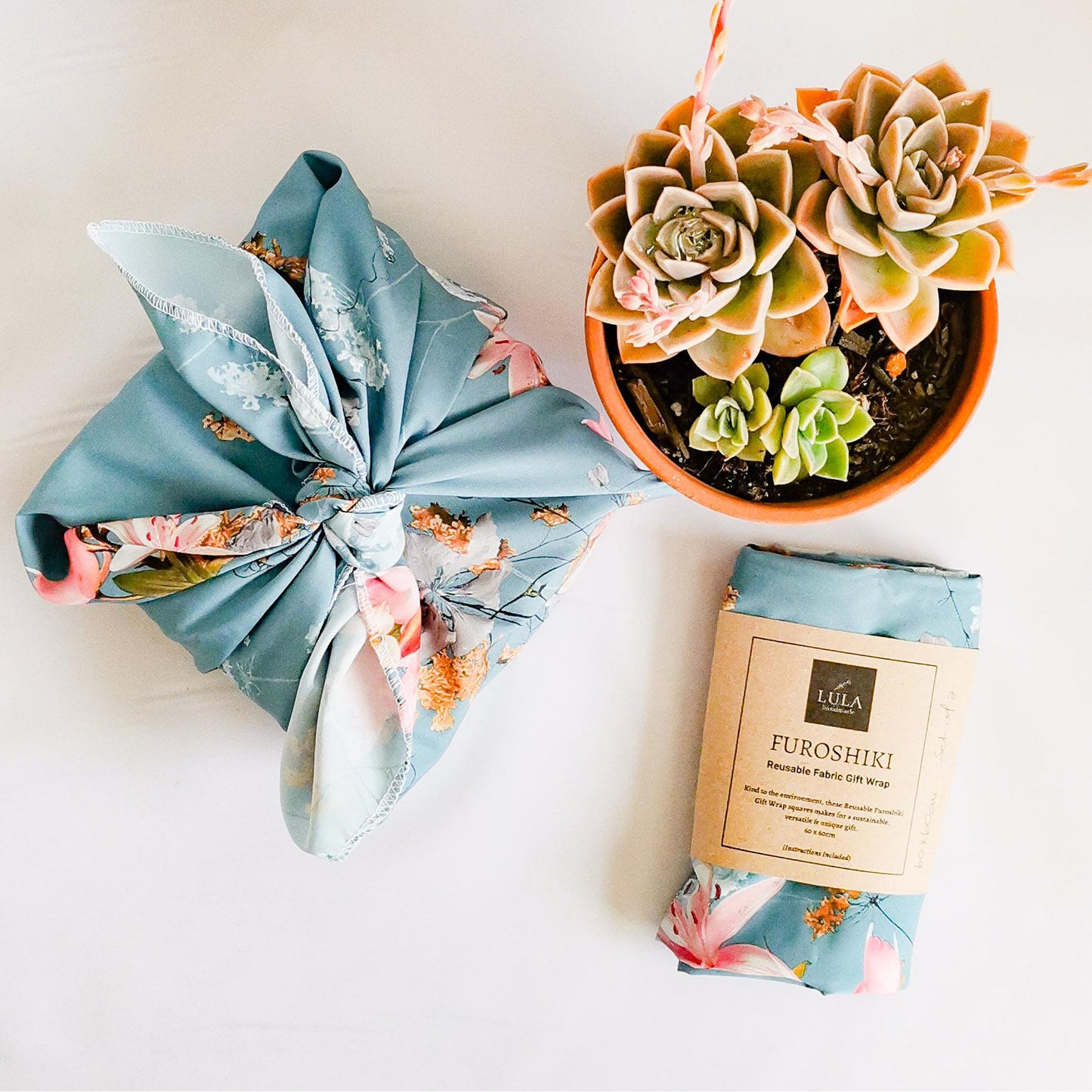 Lula Floral Furoshiki Reusable Gift Wraps (set of 2)