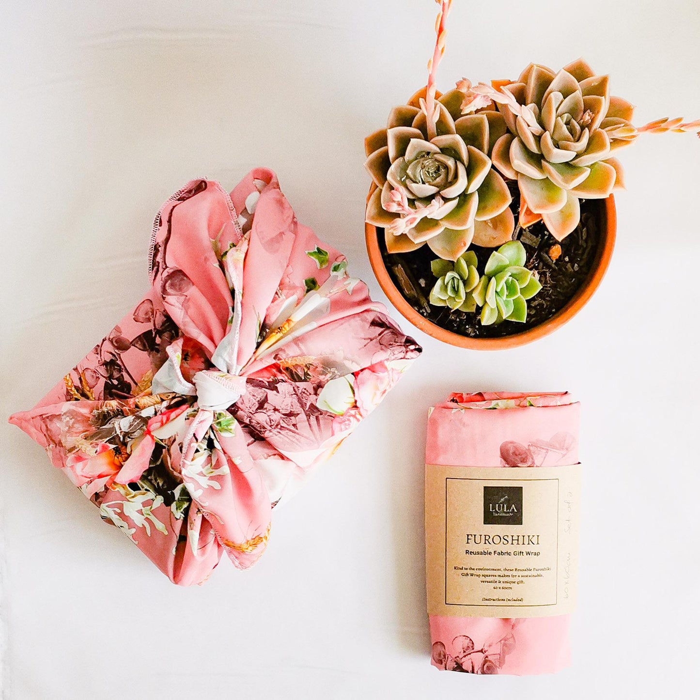 Lula Floral Furoshiki Reusable Gift Wraps (set of 2)
