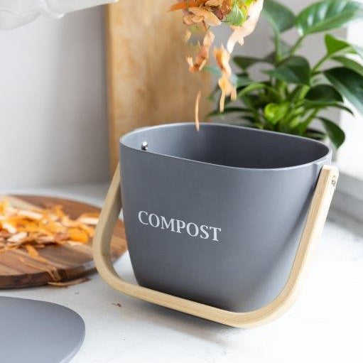 Kitchen Craft Bamboo Fibre Compost counter bin, 3L