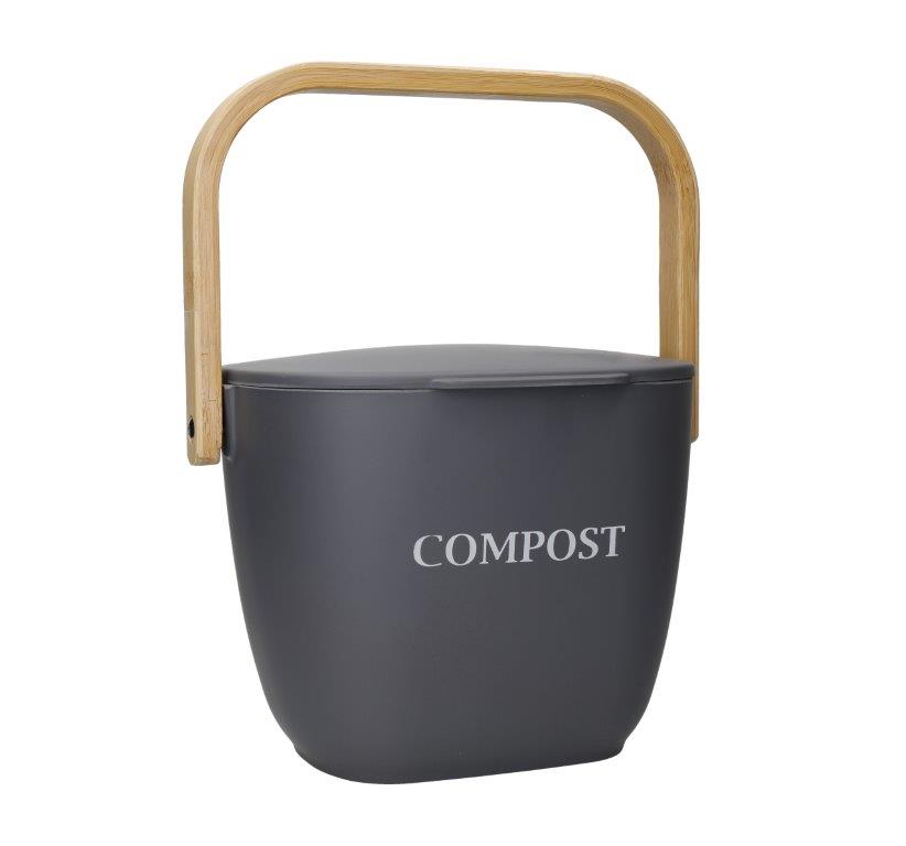 Kitchen Craft Bamboo Fibre Compost counter bin, 3L